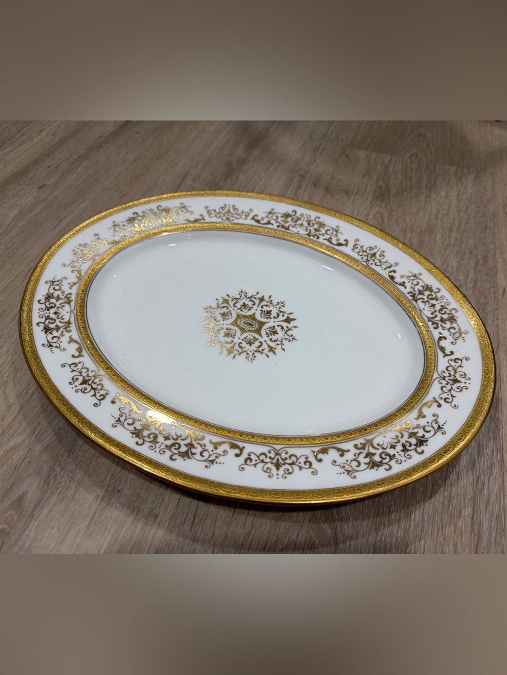 Gilman Collamore England Coalport 1750 New York 13" Gold Encrusted Serving Plate